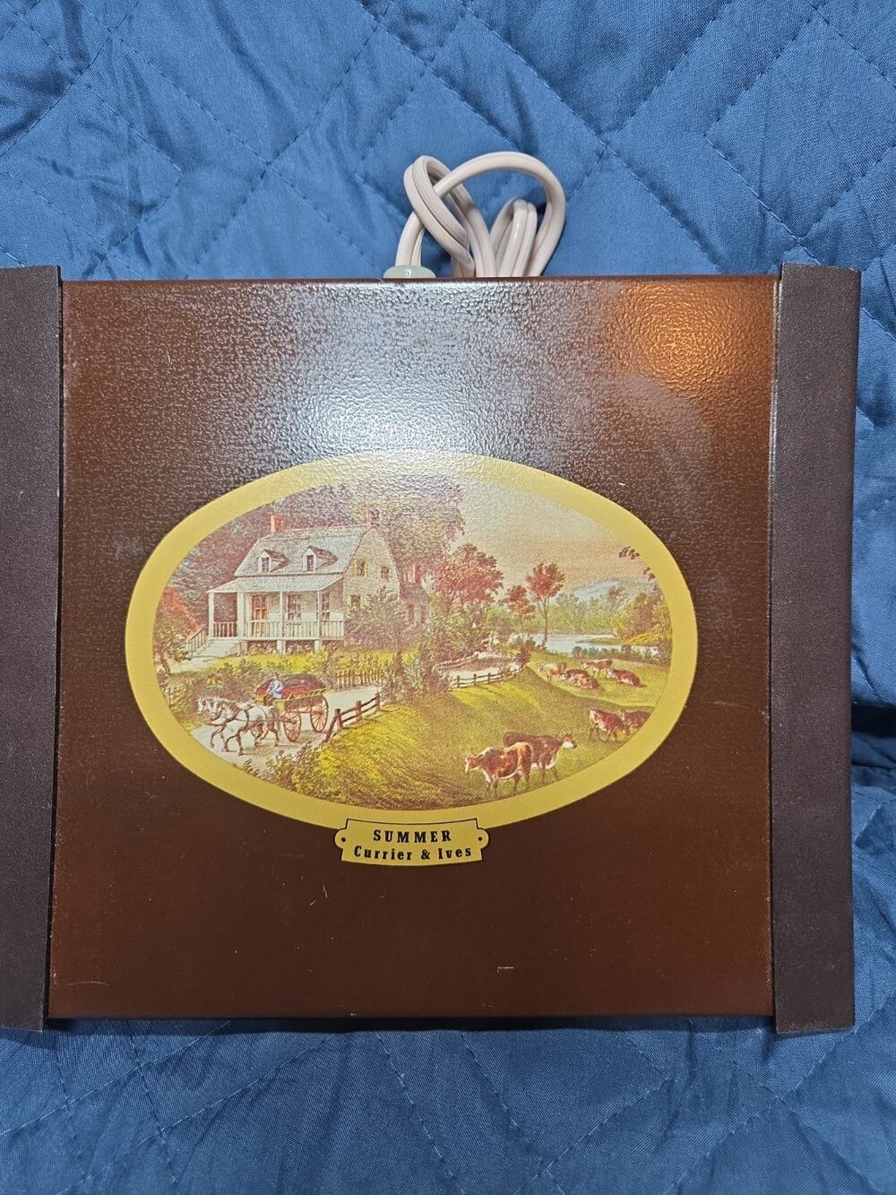 Currier & Ives Hot Plate Buffet Warming Tray Warm O Matic Summer Season Vintage